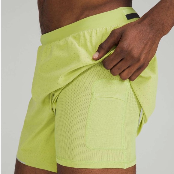 Lululemon Men’s Fast and Free Lined Short 6" Color Wasabi Size XL - Picture 5 of 9